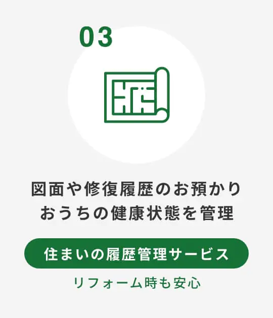 図面や修復履歴のお預かりおうちの健康状態を管理