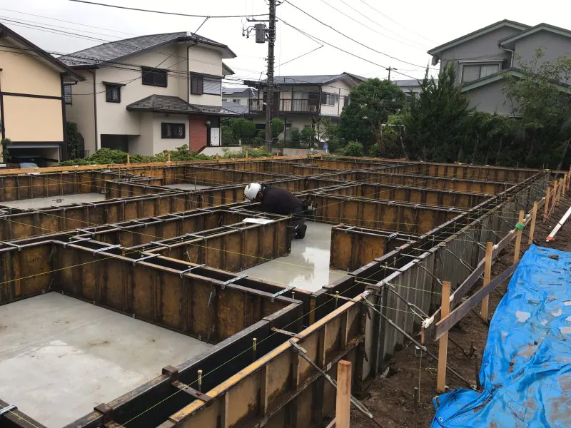 横浜市保土ヶ谷区　福祉住宅　基礎立上り工事