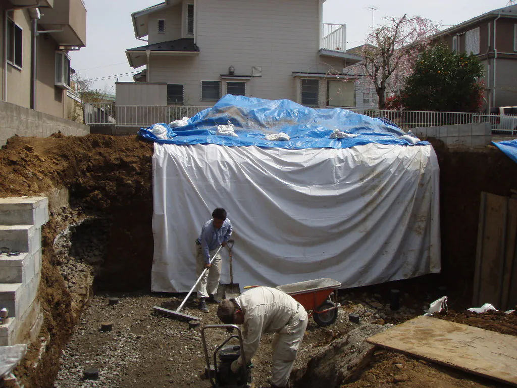 床付け作業